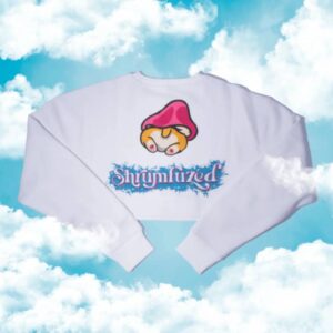 Shrumfuzed - Cropped Long Sleeve Sweatshirt - White
